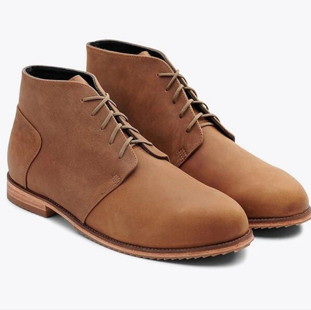 New Nisolo Everyday Chukka Water Resistant Tobacco Leather Lace Up Boot 11.5